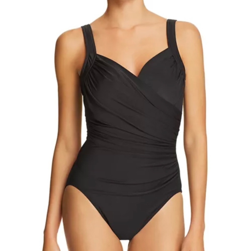 MIRACLESUIT Sanibel One Piece Swimsuit Slimming Ruched Crossover Underwire Women